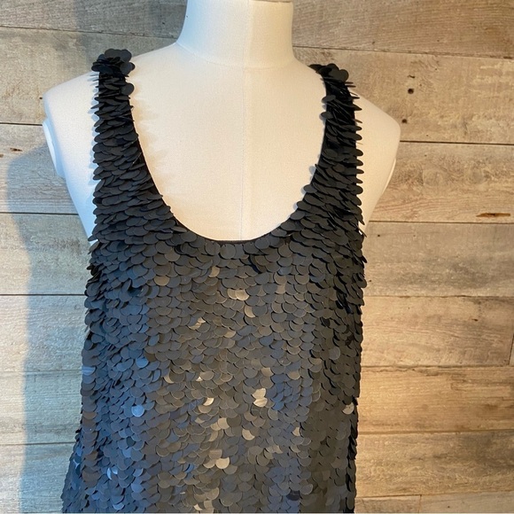 BNWT 3.1 Phillip Lim  black and gold sequinned racerback dress in size 4 - Picture 6 of 15